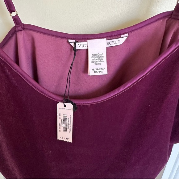NWT Victorias Secret XS Burgundy Velvet Ruffle Cami Tank Top Romantic Sexy New - Picture 6 of 7